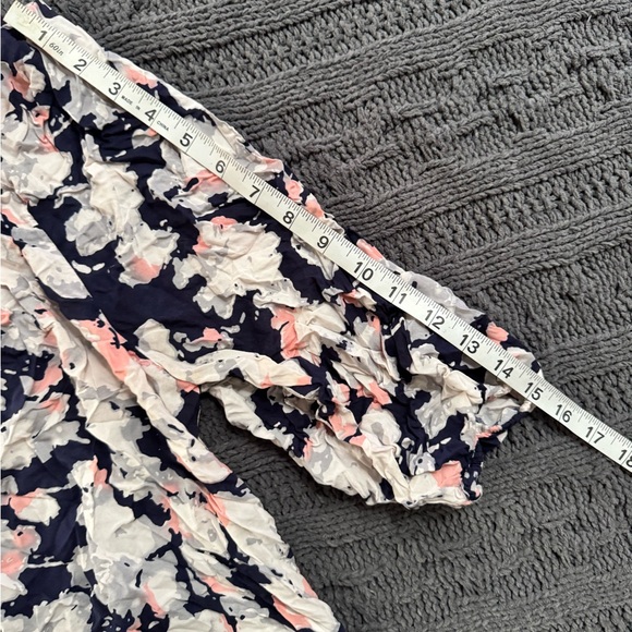 Women's Navy Floral Blouse 3X, Plus Size, Saint Tropez West - Picture 6 of 9